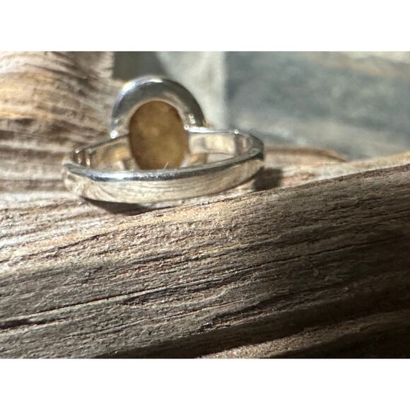 Sterling Silver Citrine Oval Size 7 Gemstone Ring - Picture 4 of 4